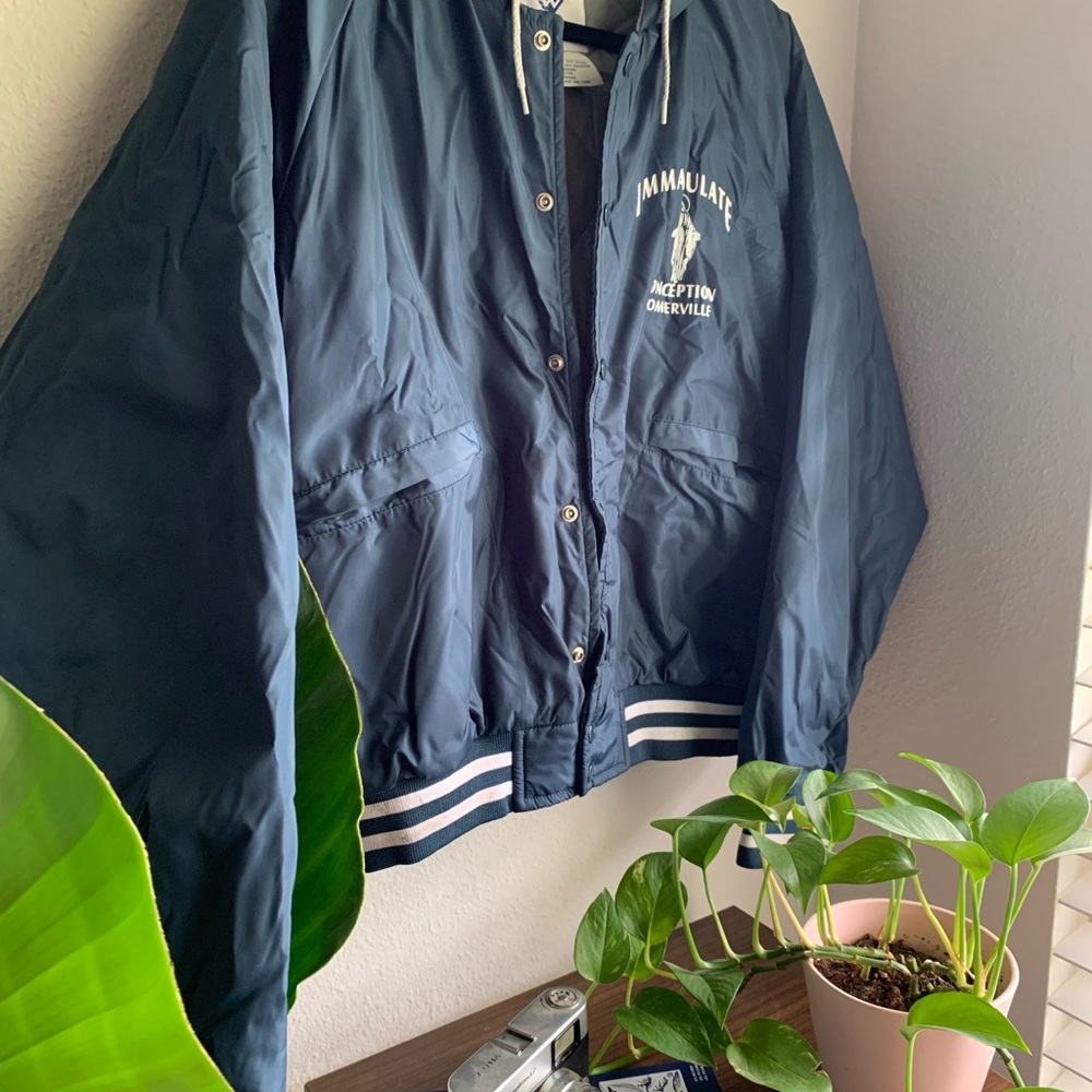 Vintage Blue Hooded Jacket
